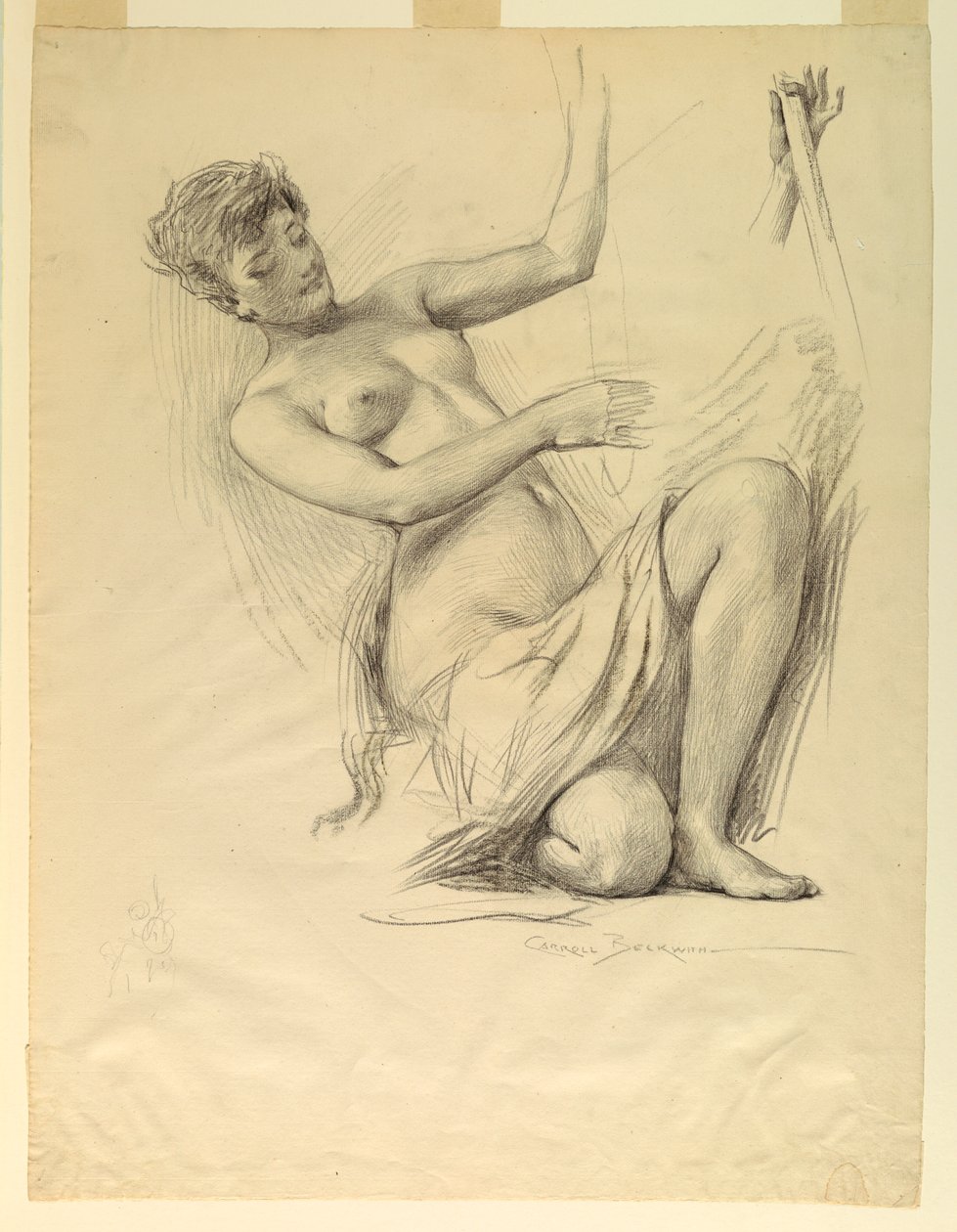 Figurenstudie, Mogelijk voor Koepel van Fabrieken en Vrije Kunsten Gebouw, Wereldtentoonstelling, Chicago, IL door J. Carroll Beckwith