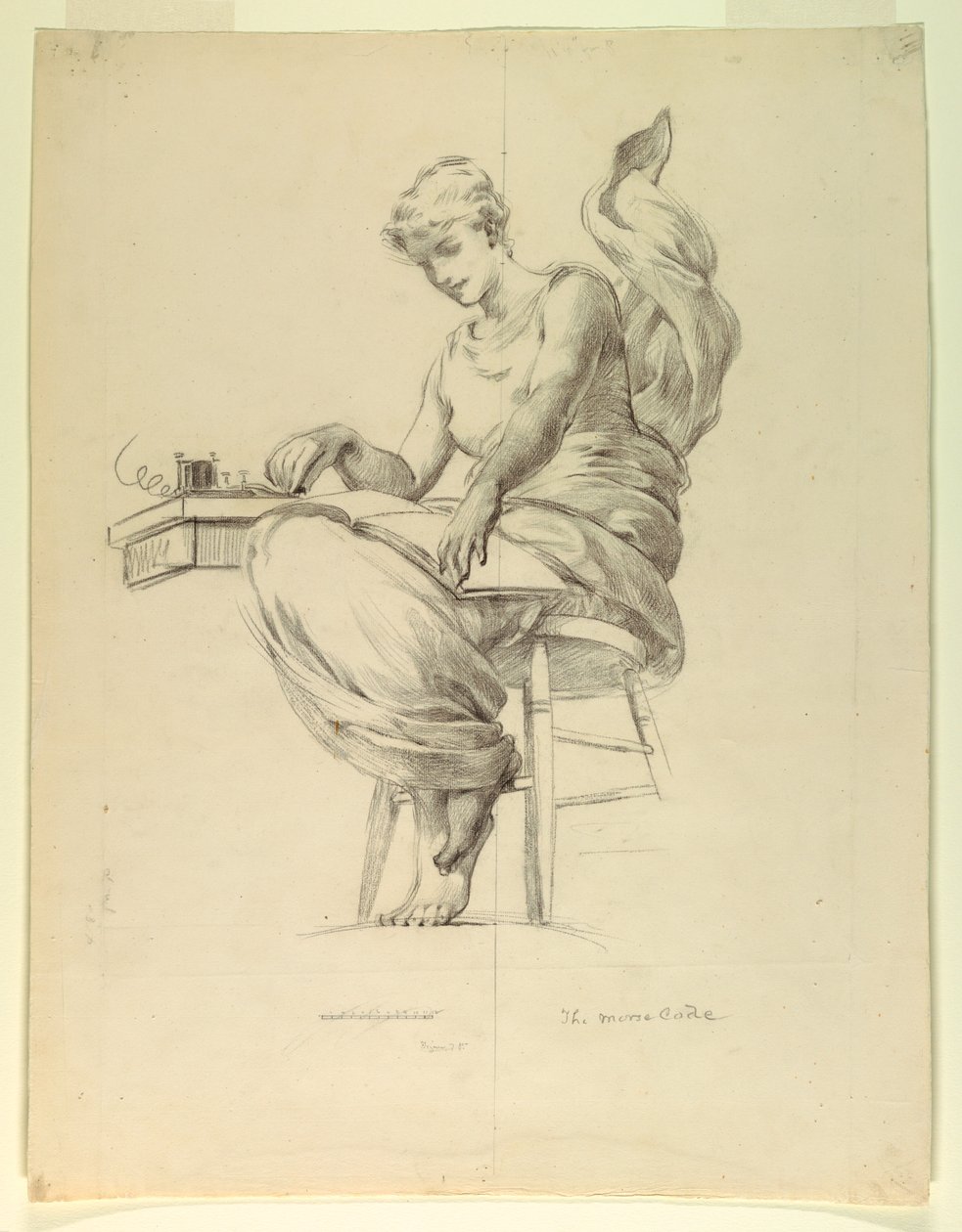 De Morse Code, Studie voor "Elektriciteit toegepast op Handel," Gebouw voor Manufacturen en Vrije Kunsten, Wereldtentoonstelling, Chicago, IL door J. Carroll Beckwith