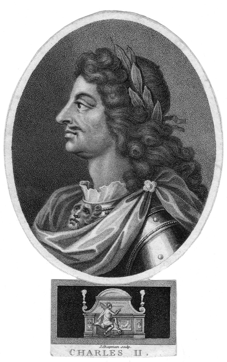 Karel II, koning van Engeland, Schotland en Ierland, 19e eeuw door J. Chapman
