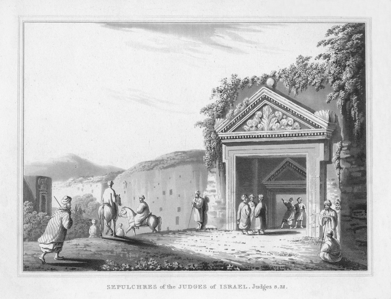 Grafstenen van de rechters van Israël. Rechters 8.32., 1830 door J. Clarke