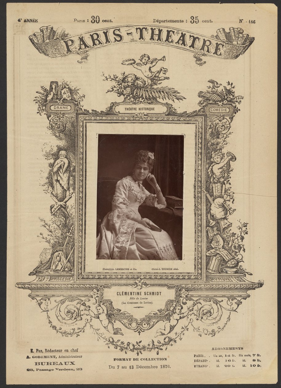 Theater Parijs: Clementine Schmidt door J. Émile Tourtin