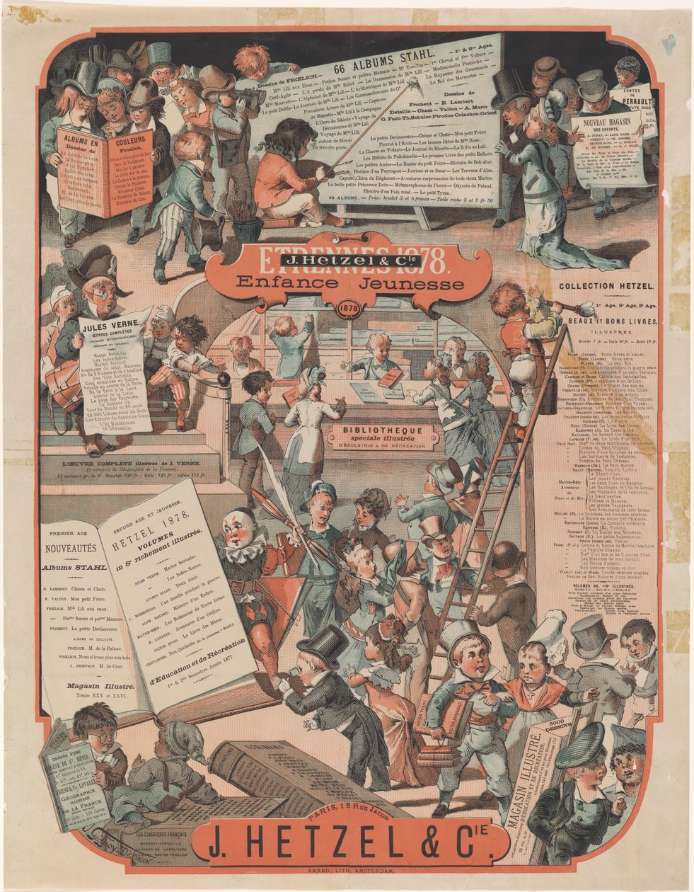 Fondslijst van J. Hetzel & Cie te Parijs Etrennes 1878 (titel op object) door J. Géoffroy Dickinson