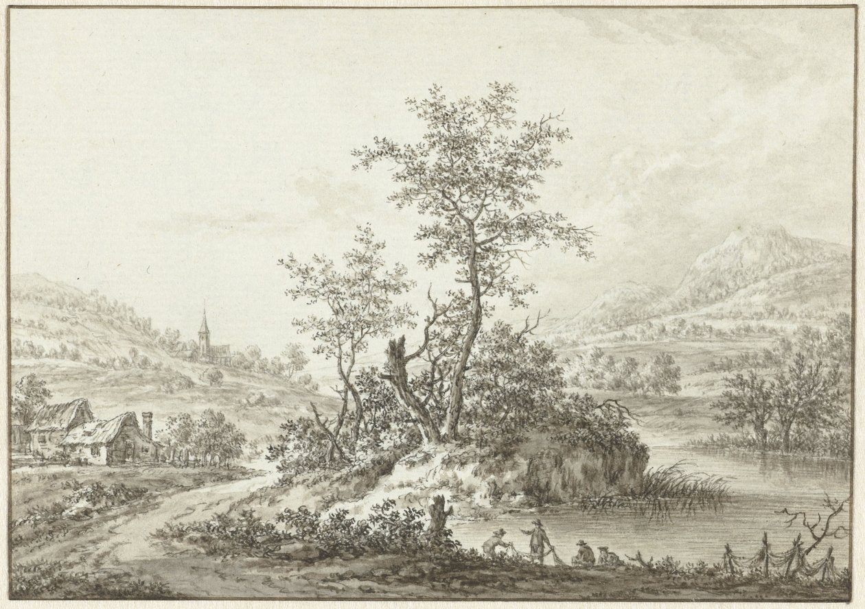 Landschap door J. Krausz