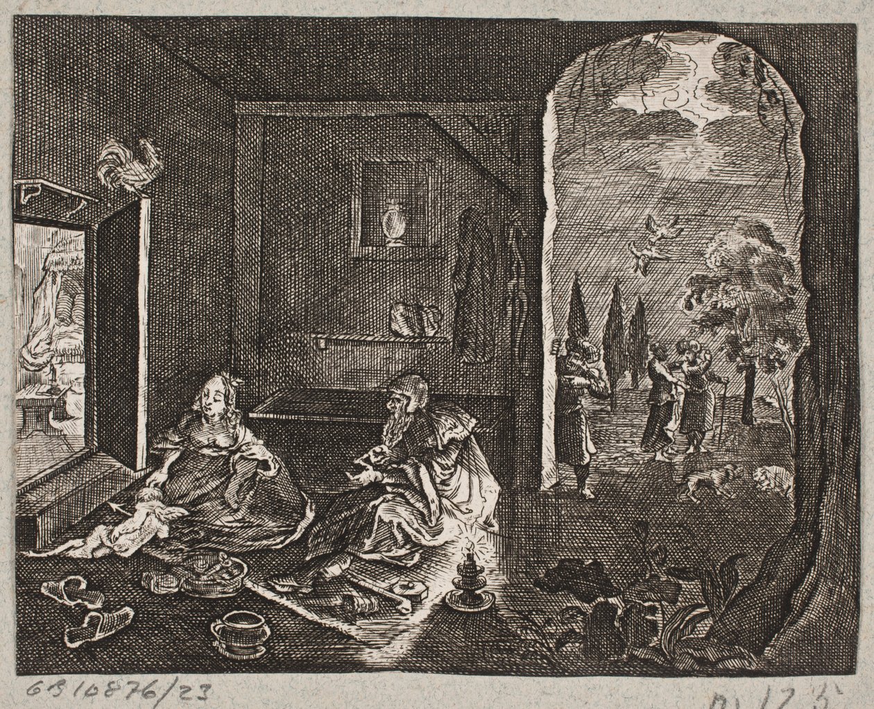 Illustratie voor Adam Olearius, "Persianischer Rosenthal von einem Sinnreichen Poeten Schich Saadi", Schleswig 1660 door J. Muller