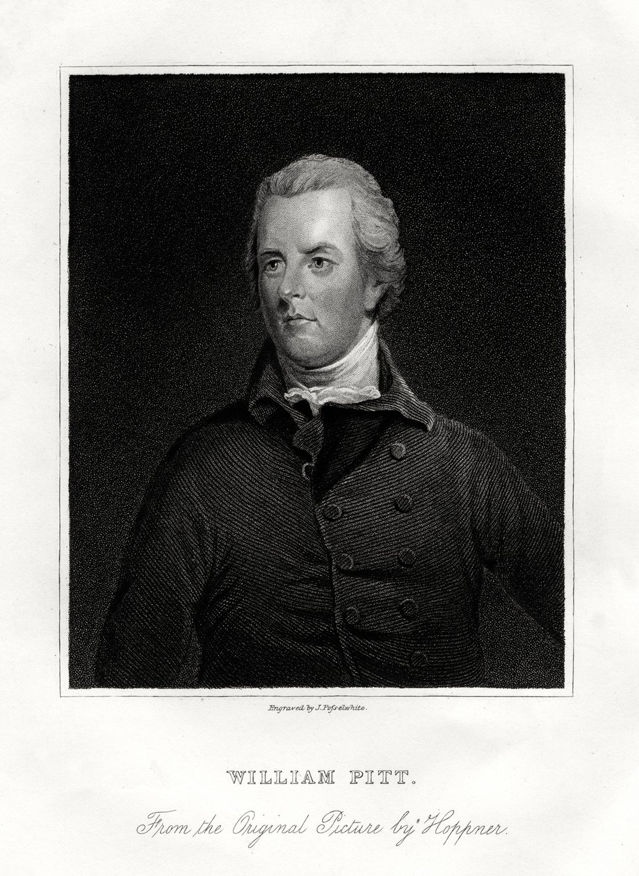William Pitt de Jongere, Britse staatsman, 19e eeuw door J. Posselwhite