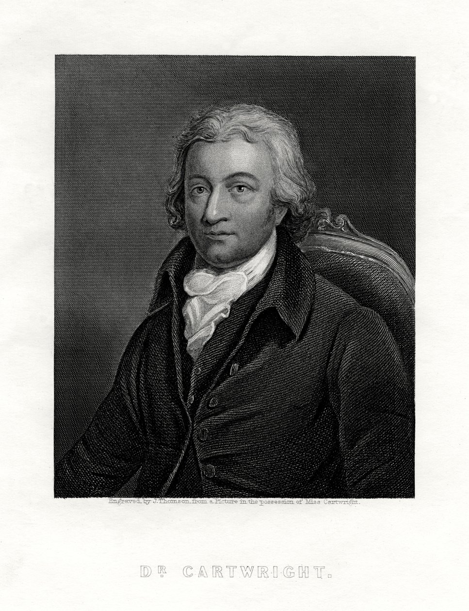 Edmund Cartwright, 1743-1823, Britse geestelijke en uitvinder van het machinale weefgetouw door J. Thomson