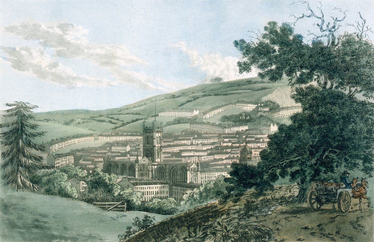 Bath, vanaf de privéweg naar Prior Park, uit 