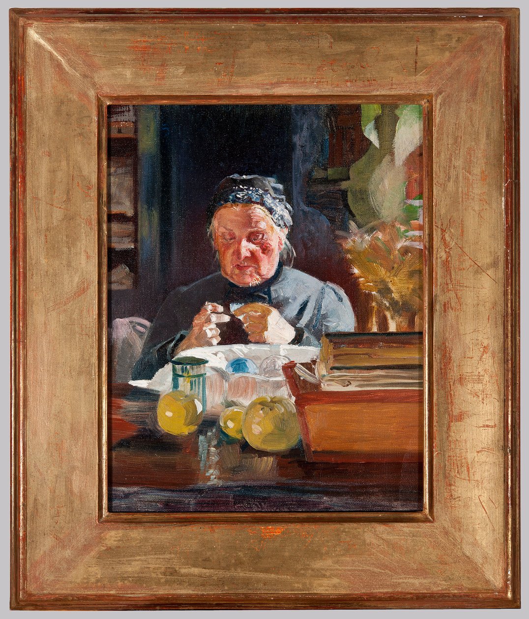 Vrouw aan tafel, schets door Jacek Malczewski