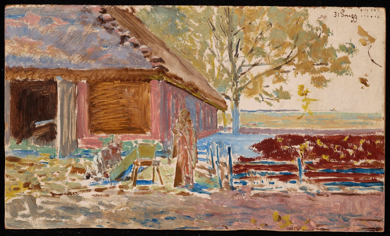 Einde van de eeuw – 31 december 1899, landschap met een doodskist door Jacek Malczewski