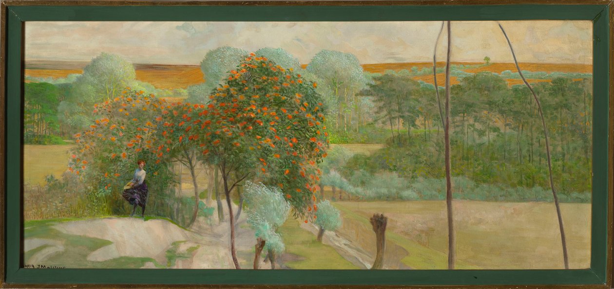 Landschap met een lijsterbes, rechterdeel van het drieluik "Ga naar de beken" door Jacek Malczewski