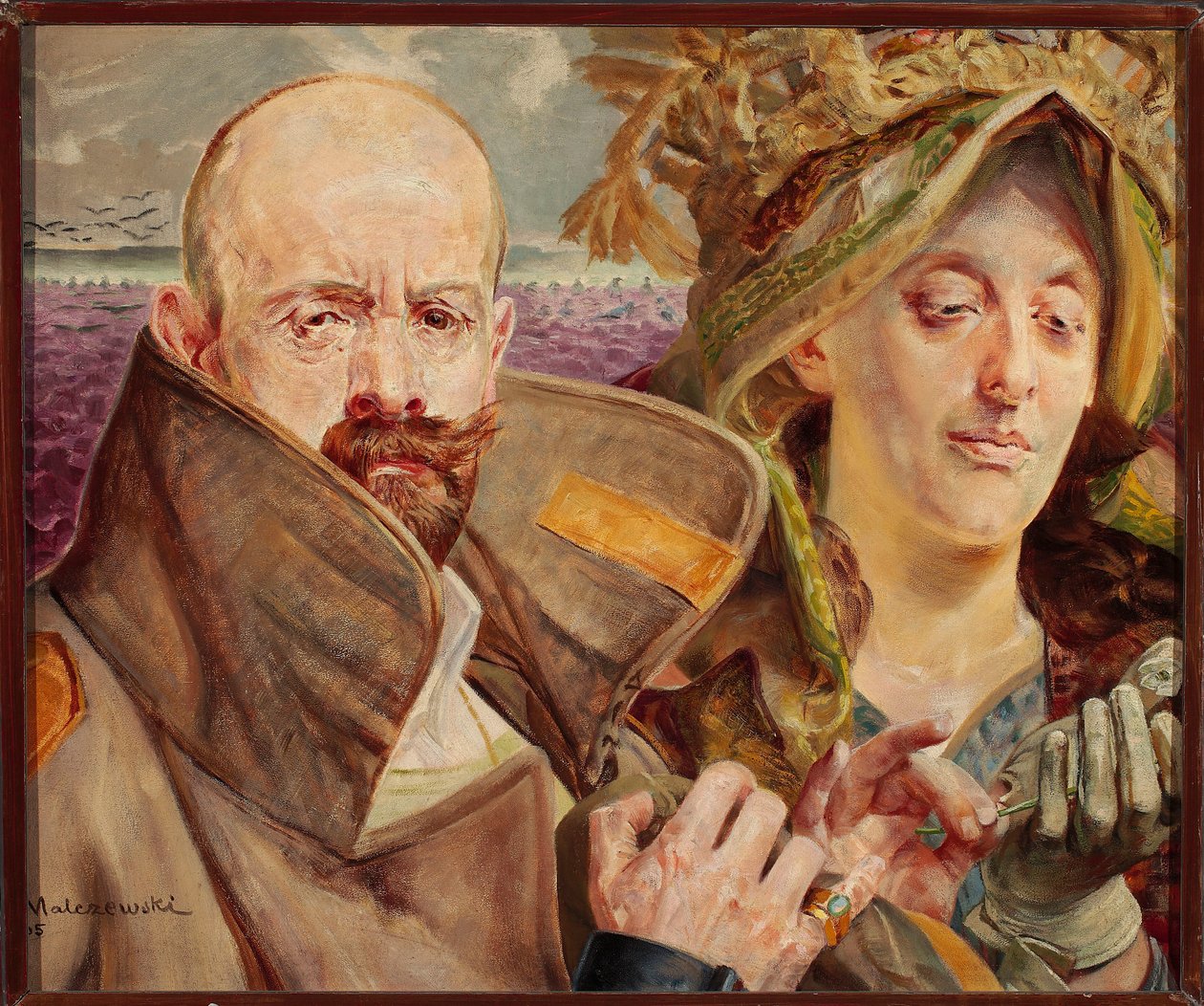 Sleutelbloem - Zelfportret met echtgenote door Jacek Malczewski