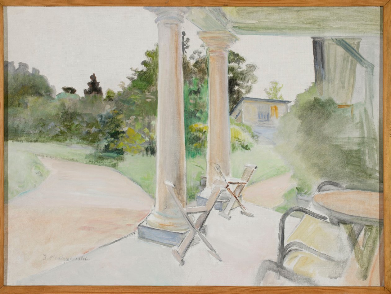 Uitzicht vanaf de veranda in Lusławice door Jacek Malczewski