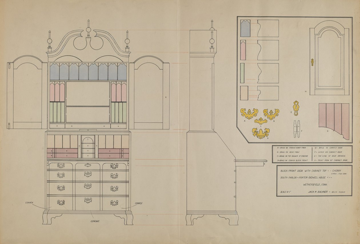 Bureau met Kastopzet door Jack Bochner