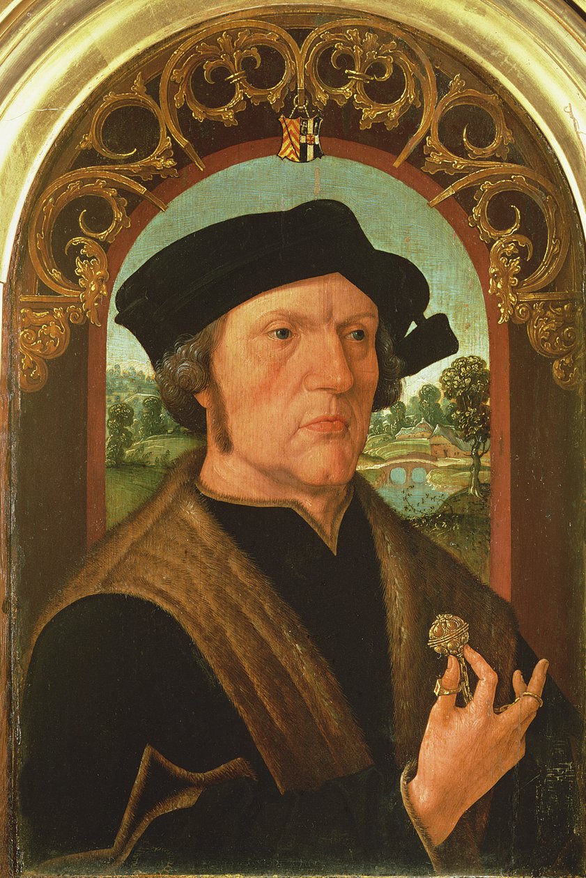 Portret van een Man voor een Raam door Jacob Cornelisz