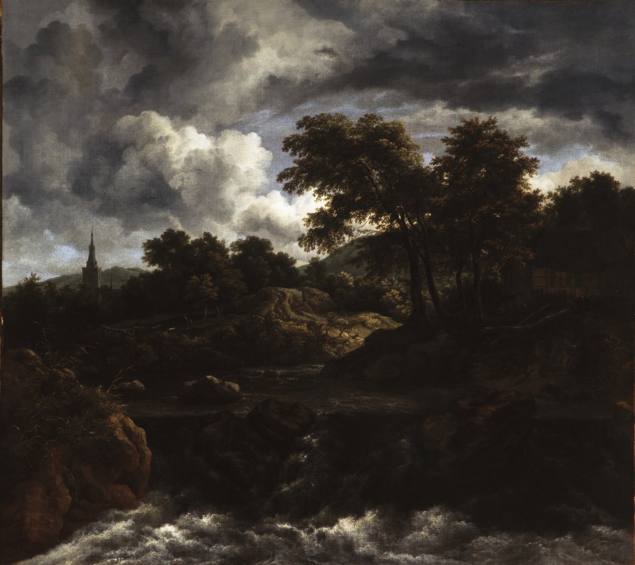 Boslandschap met een waterval, ca. 1660 door Jacob van Ruisdael
