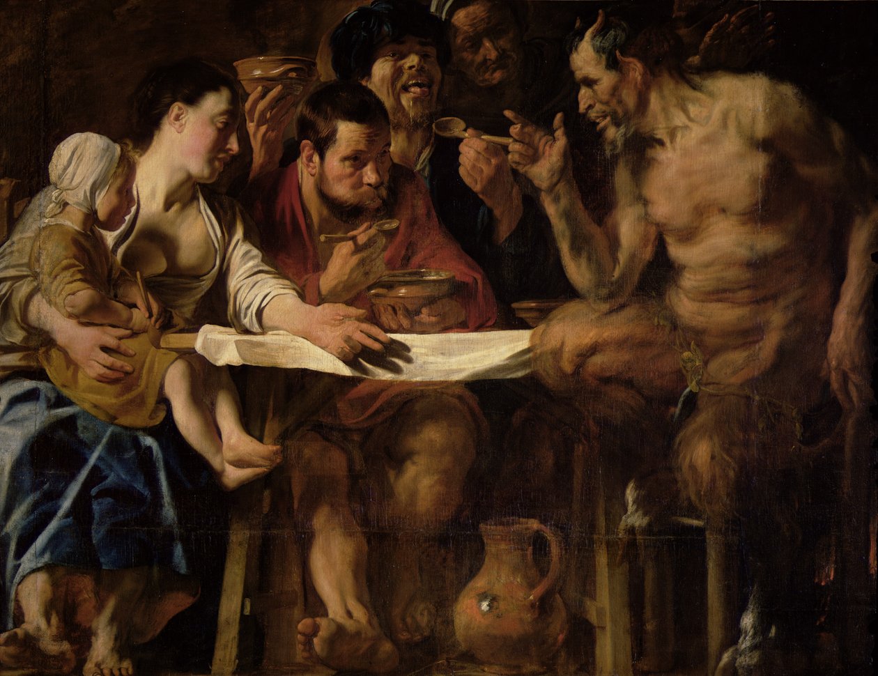 Sater en Boer, 1620 door Jacob Jordaens