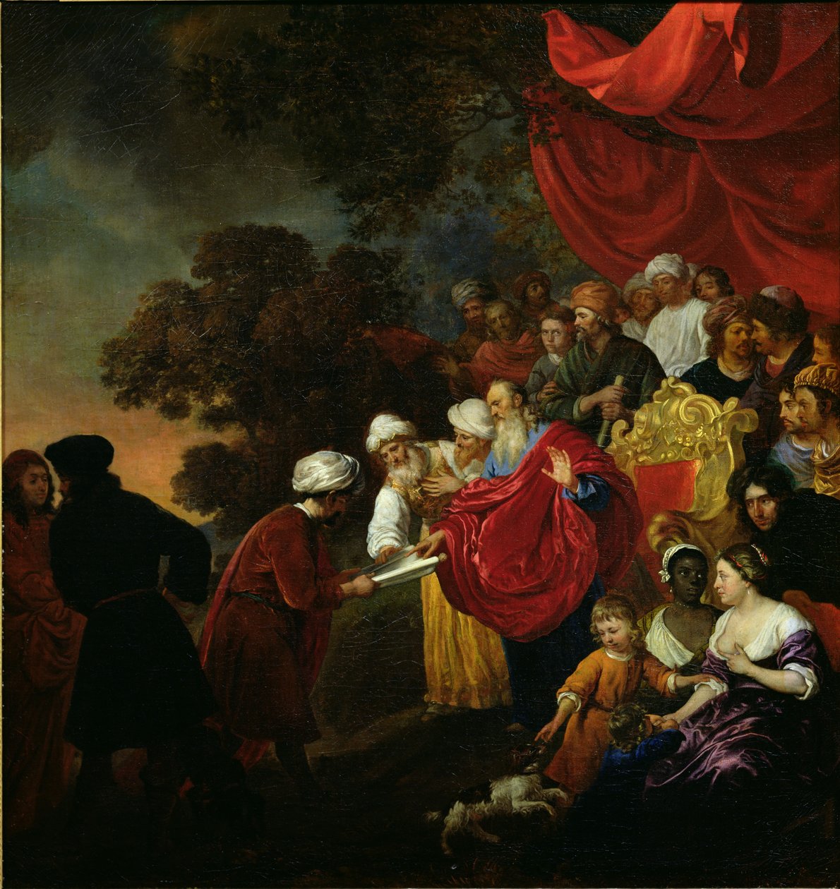 Zerubbabel toont een Plan van Jeruzalem aan Cyrus door Jacob or Jacques van Loo