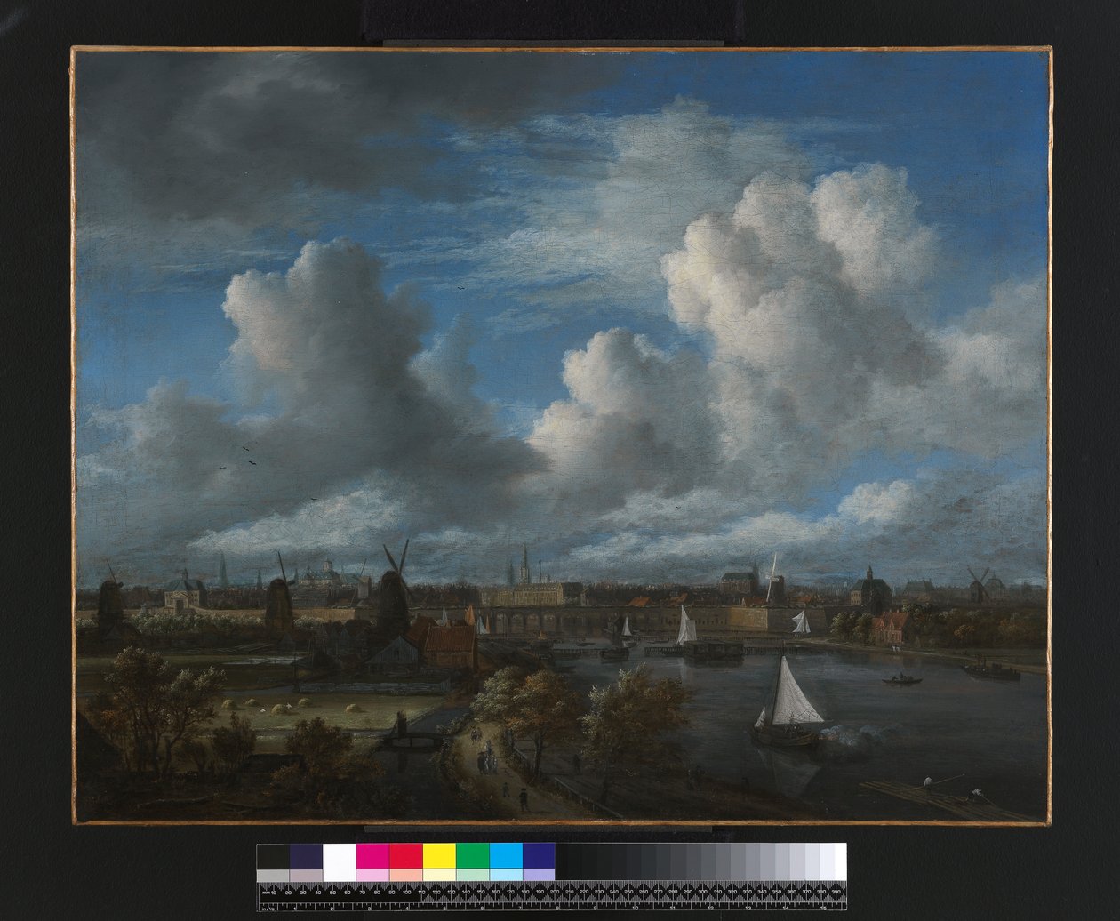 Uitzicht op de Amstel richting Amsterdam, ca. 1675-70 door Jacob van Ruisdael
