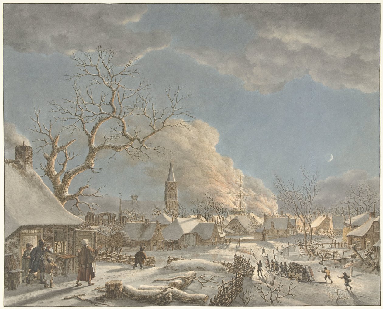Winter, nacht en vuur door Jacob  Cats