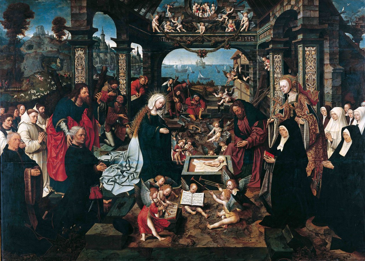 De geboorte van Christus door Jacob Cornelisz van Oostsanen