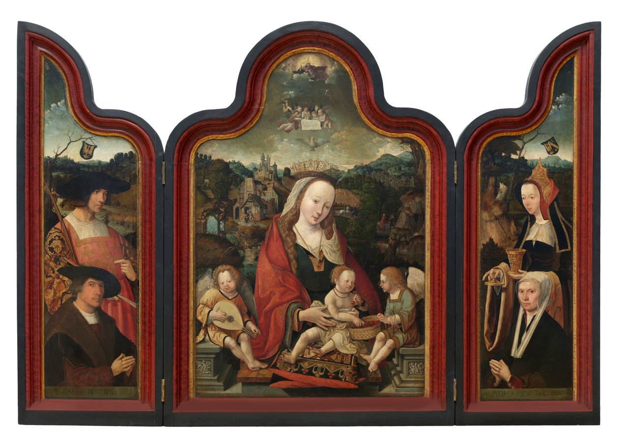 Drieluik van Pompeius Otto en zijn vrouw Gerbich Claesdr door Jacob Cornelisz van Oostsanen