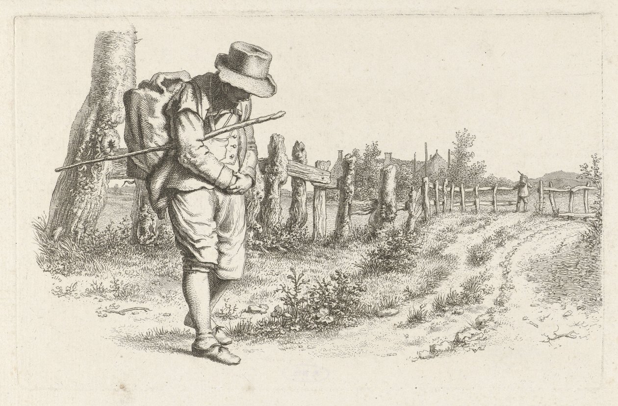Reiziger op een landweg door Jacob Ernst Marcus
