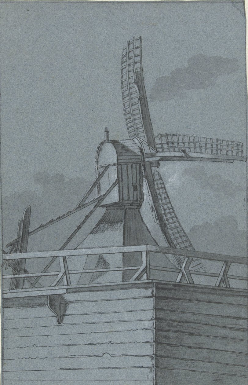 Windmolen met houten onderbouw door Jacob Ernst Marcus
