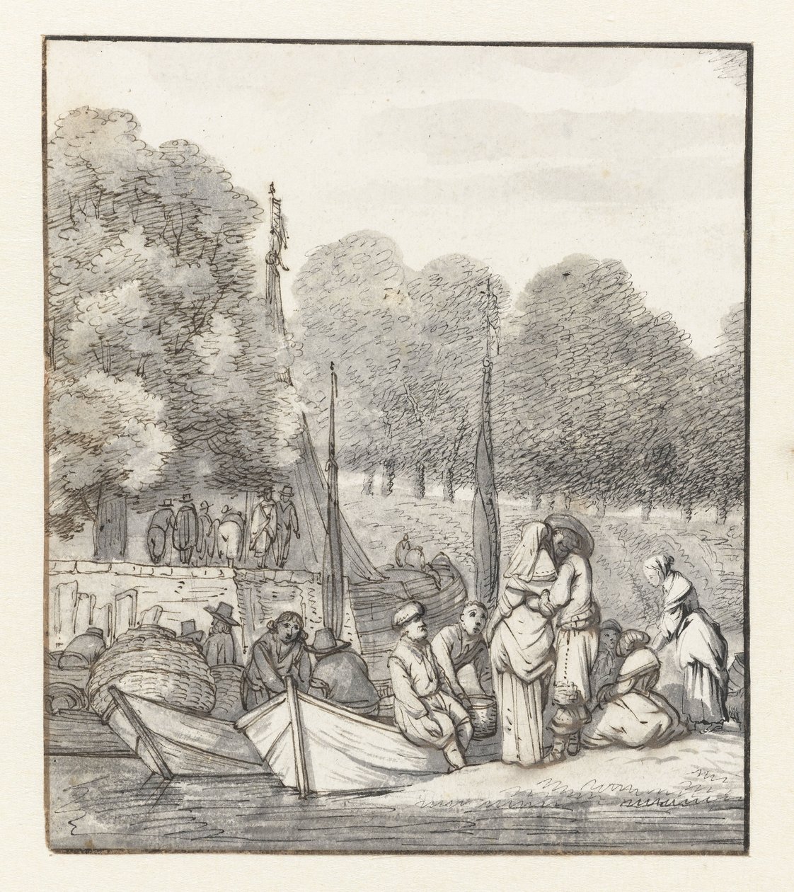 Landingsplaat van schuiten door Jacob Esselens