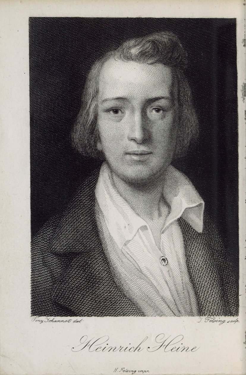 Portret van de dichter Heinrich Heine door Jacob Felsing