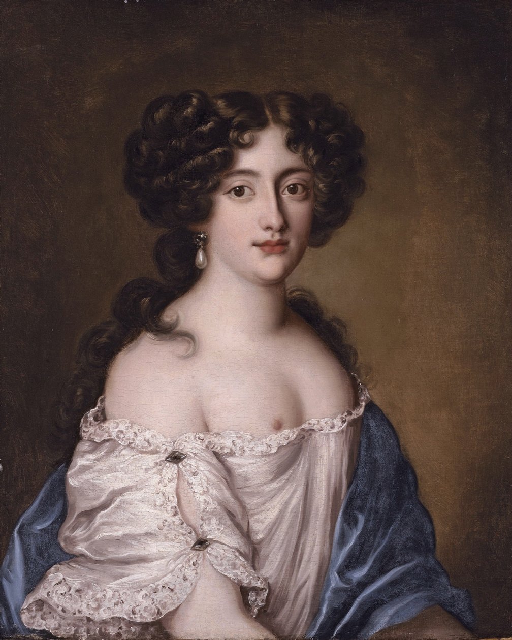 Frans: Portrait de Hortense Mancini, duchesse de Mazarin, comme Aphrodite Portret van Hortense Mancini (1646-1699), hertogin van Mazarin, als Aphrodite door Jacob Ferdinand Voet