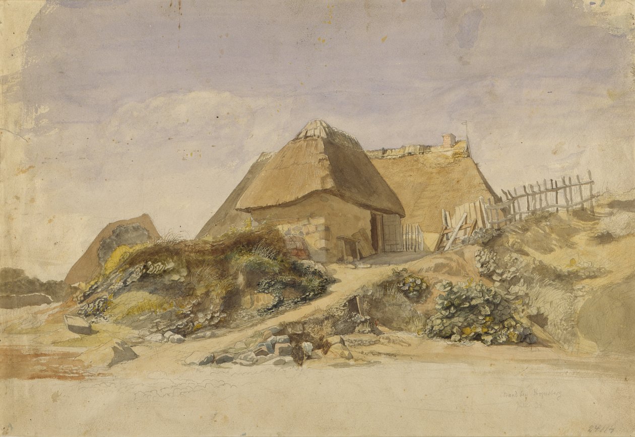 Vissershutten op het Hopesberg Strand, 1834 door Jacob Gensler