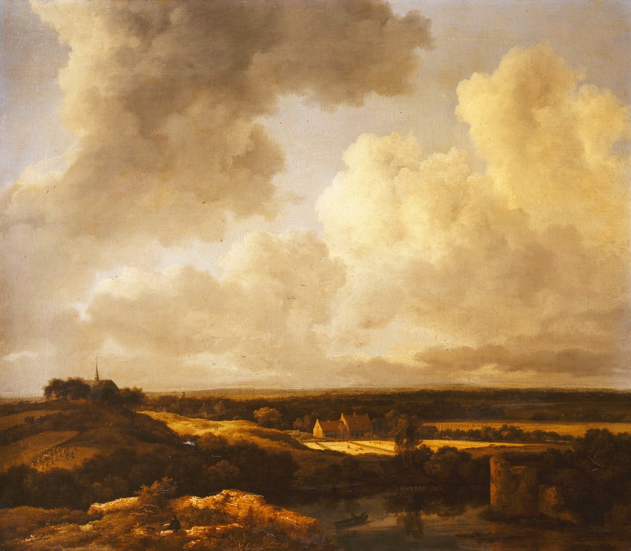 Een uitgestrekt landschap in de zomer, 1665-70 door Jacob van Ruisdael