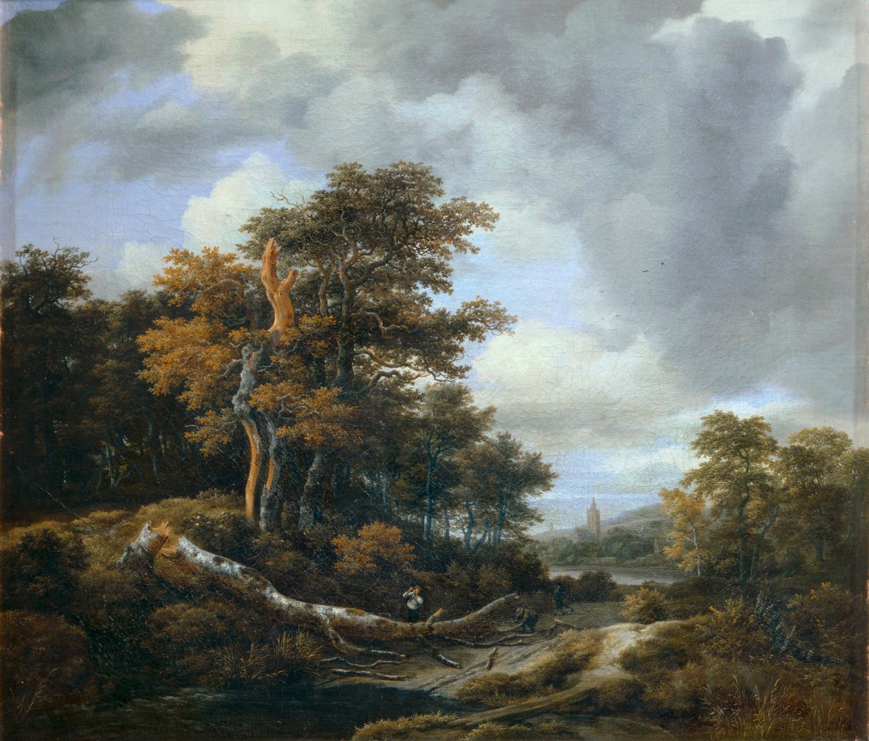 Ingang naar een houten ... door Jacob Isaaksz. or Isaacksz. van Ruisdael