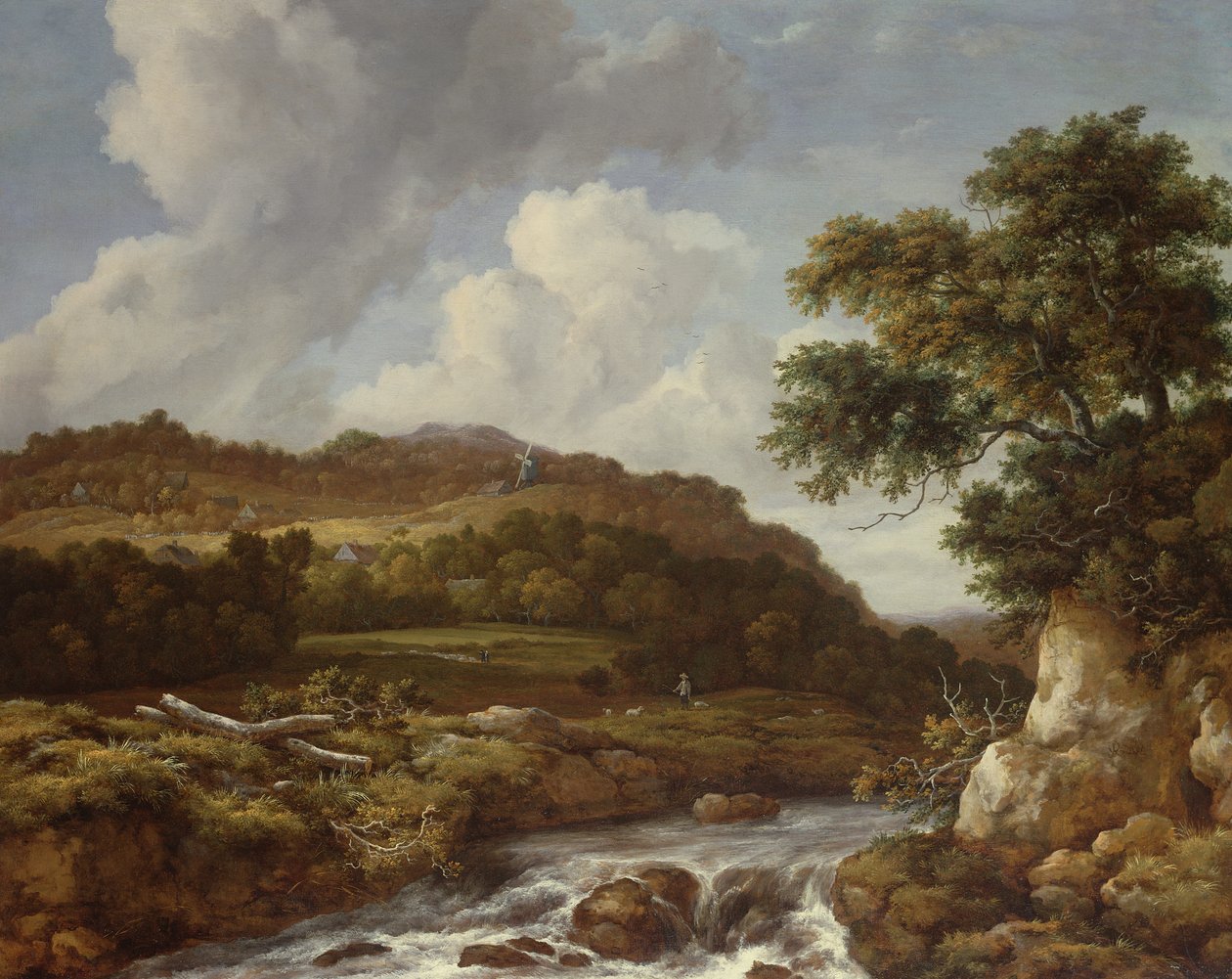 Bergachtig Landschap met een Stroomversnelling door Jacob van Ruisdael