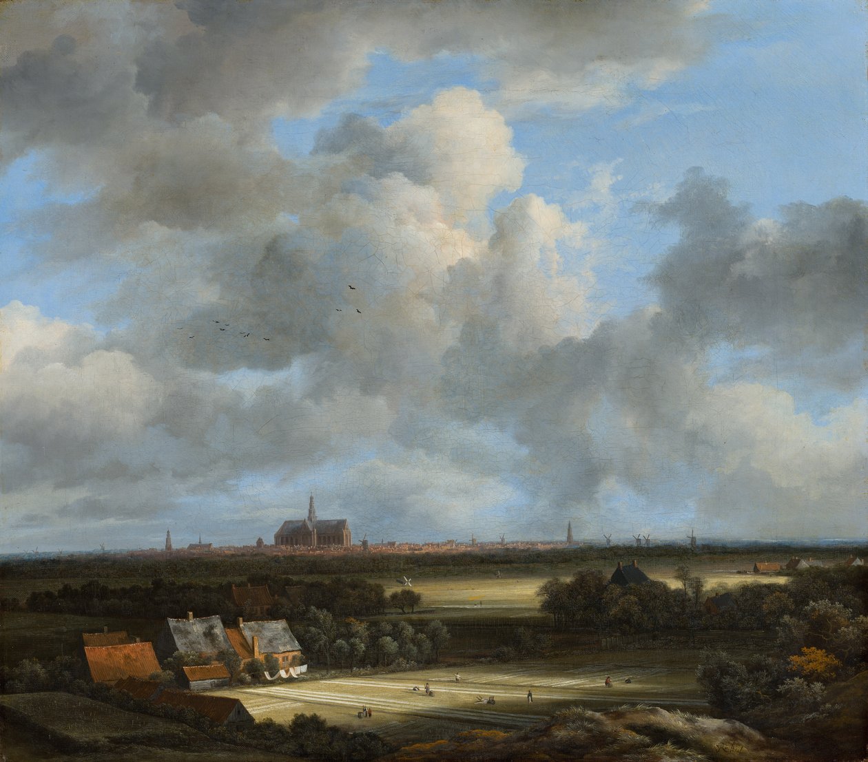 Gezicht op Haarlem met Bleekvelden door Jacob van Ruisdael