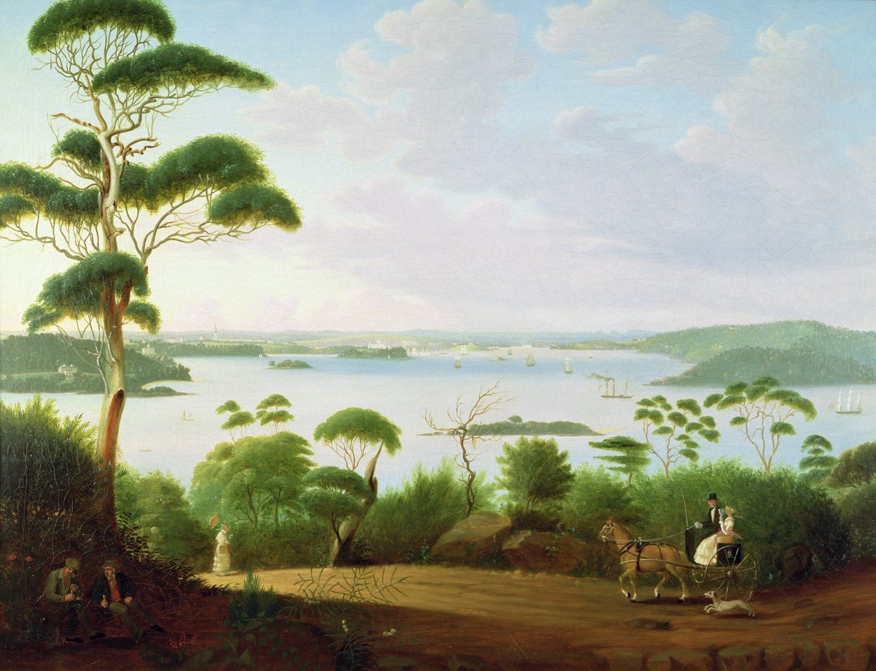 Sydney Harbour richting Sydney, 1848 door Jacob Janssen