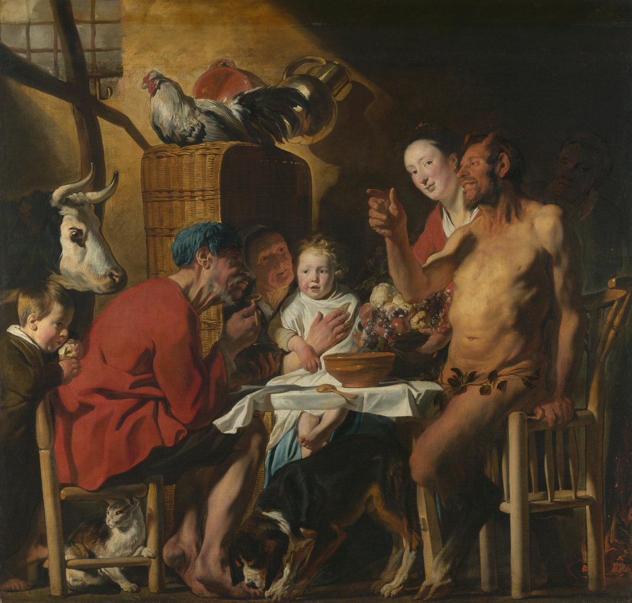De sater bij de boer door Jacob Jordaens