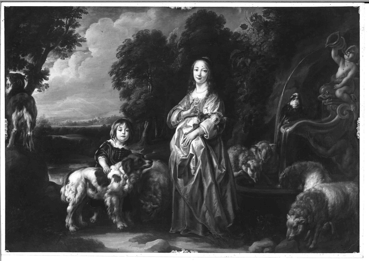 Landschap met staffagefiguren door Jacob Jordaens
