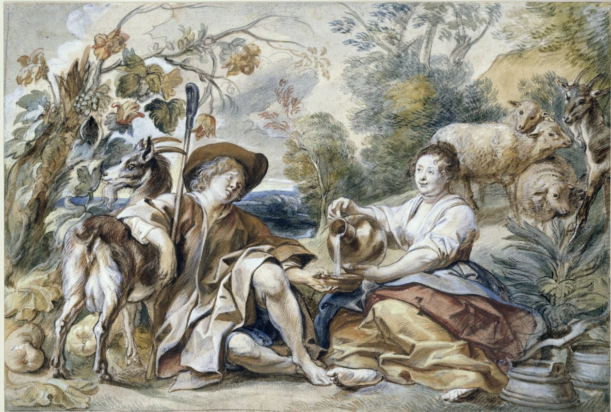 Herderspaar door Jacob Jordaens