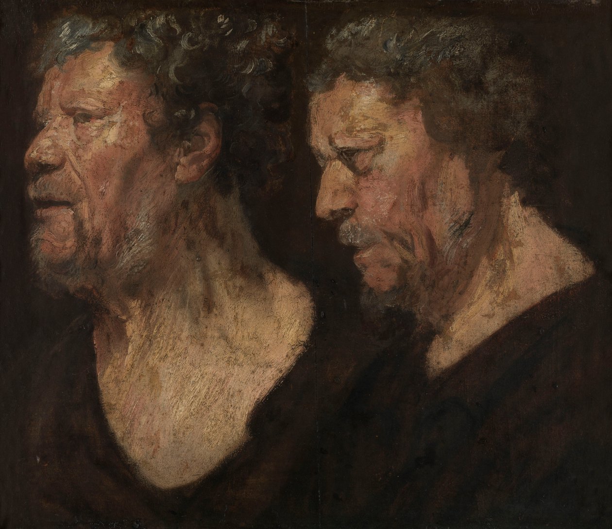 Studies van het hoofd van Abraham Grapheus door Jacob Jordaens