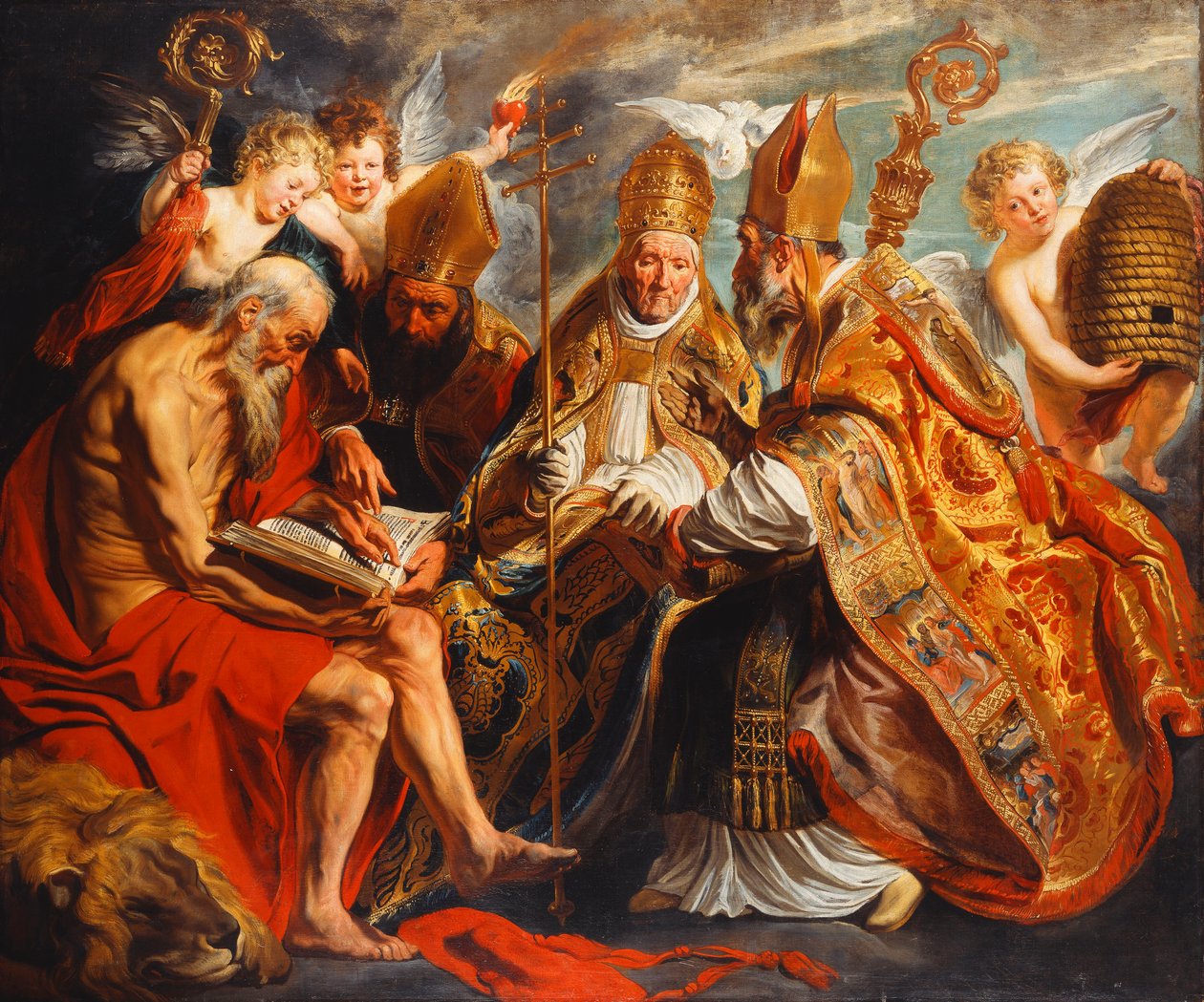 De vier kerkvaders door Jacob Jordaens