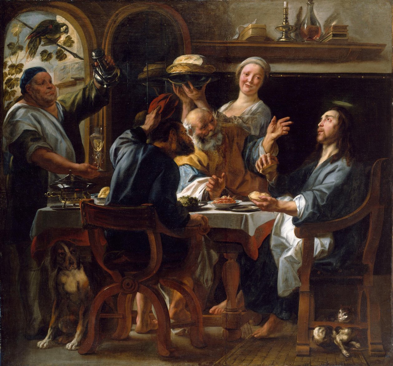 Het avondmaal te Emmaüs door Jacob Jordaens