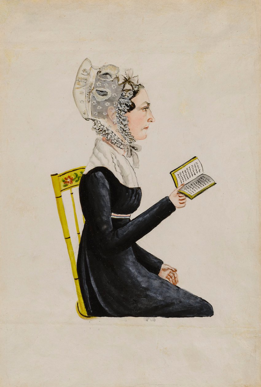 Portret van Elizabeth Sweitzer Musser door Jacob Maentel