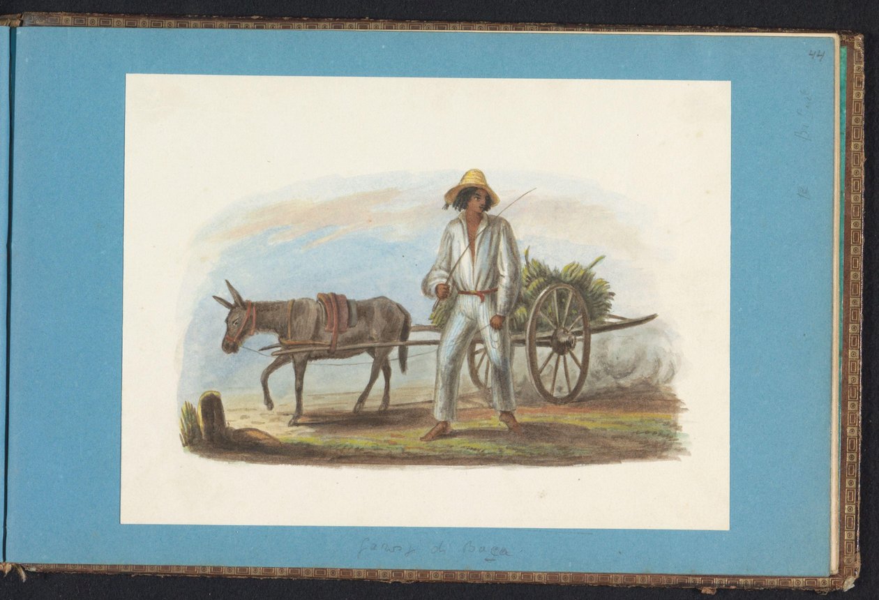 Man met kar met bananen door Jacob Marius Adriaan Martini van Geffen