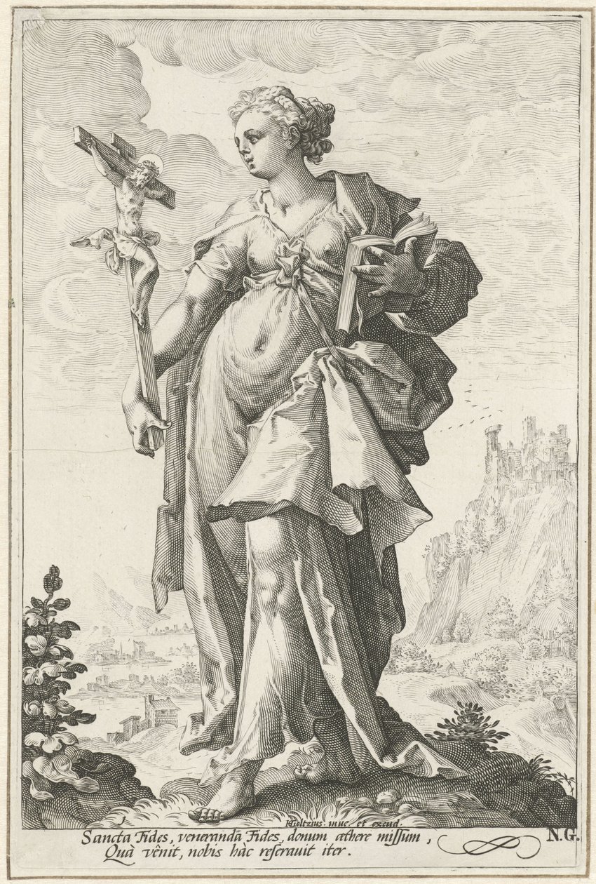 Geloof (Fides) door Jacob Matham (attributed to)