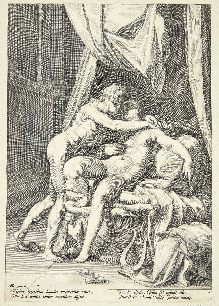 Apollo en Leukothea door Jacob Matham