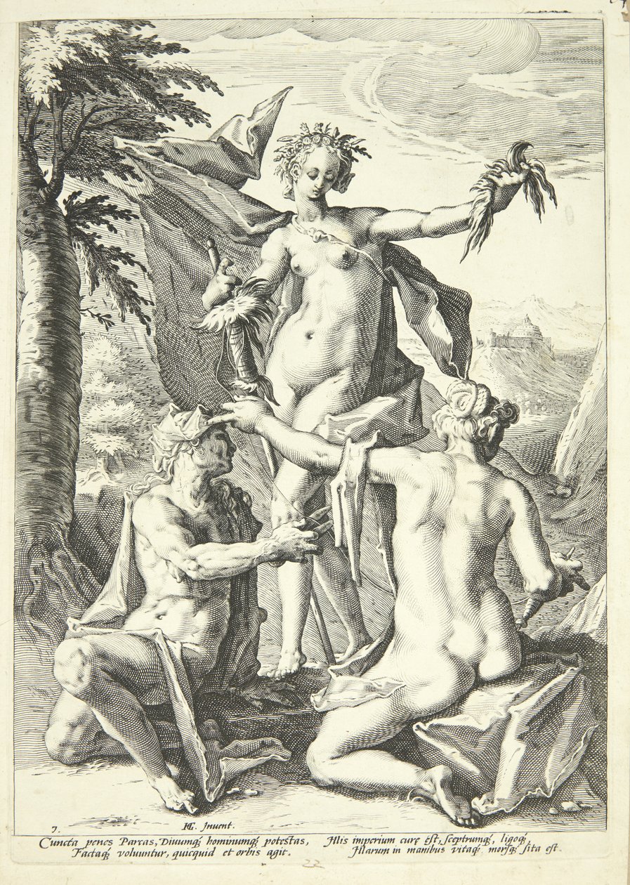 De drie schikgodinnen door Jacob Matham