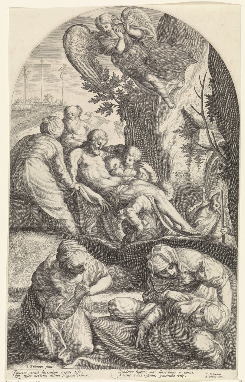 Graflegging van Christus door Jacob Matham