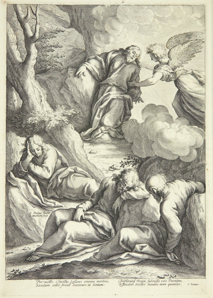 Jezus in de tuin van Getsemane door Jacob Matham