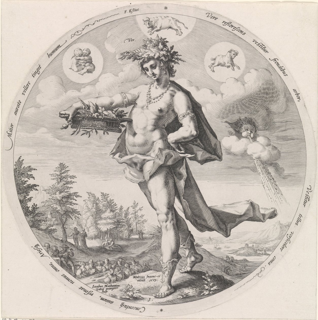 Lente De vier seizoenen (serietitel) door Jacob Matham